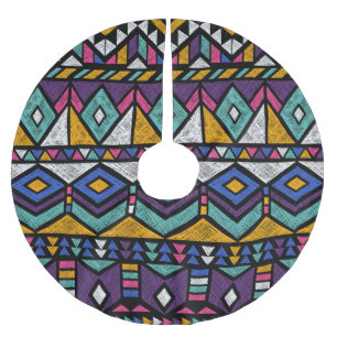 Jupon De Sapin En Polyester Brossé Aztèque géométrique tribal : Motif Vintage coloré