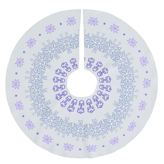 Jupon De Sapin En Polyester Brossé Bague de flocons bleus (Devant)