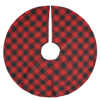 Jupon De Sapin En Polyester Brossé Baguette plaquée rouge et noir de bison
