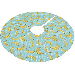 Jupon De Sapin En Polyester Brossé Bananes et points de Polk
