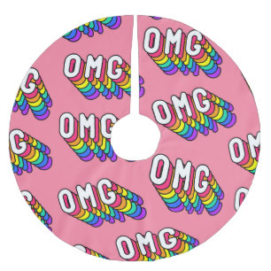 Jupon De Sapin En Polyester Brossé Bande dessinée rose d'OMG