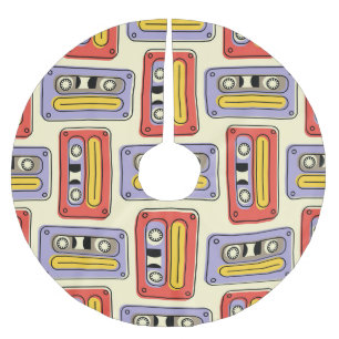 Jupon De Sapin En Polyester Brossé Bandes cassettes rétro : motif sans soudure.