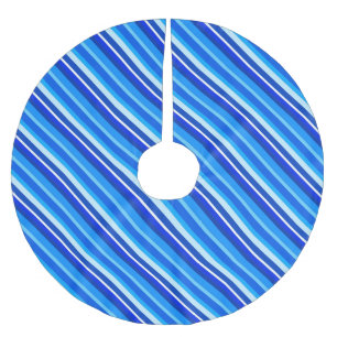 Jupon De Sapin En Polyester Brossé Bandes de bonbons en couche - cobalt et bleu pâle