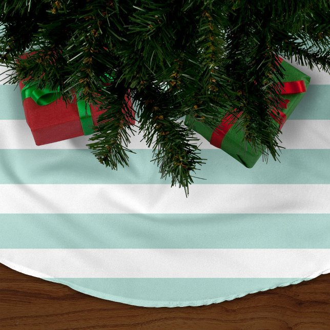 Jupon De Sapin En Polyester Brossé Bandes de préppage à la menthe (Créateur téléchargé)