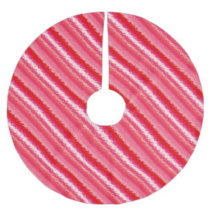 Jupon De Sapin En Polyester Brossé Bandes de verre - nuances de corail rouge