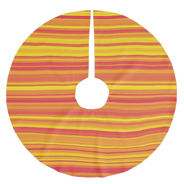 Jupon De Sapin En Polyester Brossé Bandes orange rouge jaune (Devant)