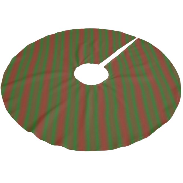 Jupon De Sapin En Polyester Brossé Bandes rouges et vertes (Angle)
