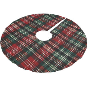 Jupon De Sapin En Polyester Brossé Base de l'arbre de Noël Tartan