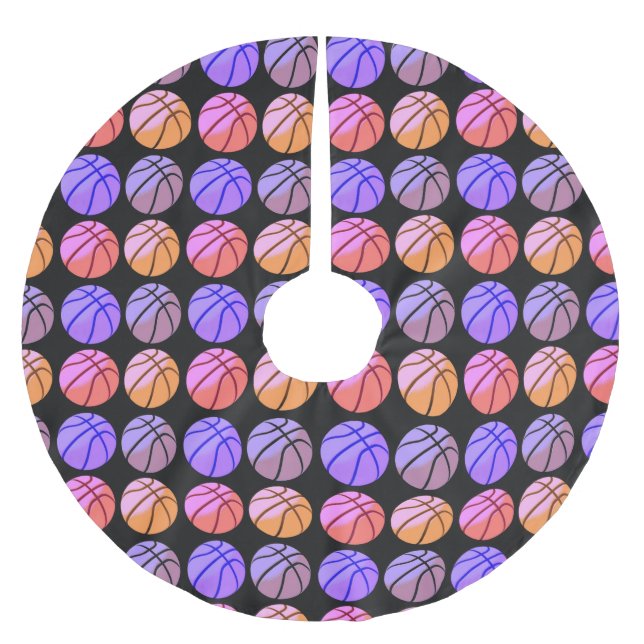 Jupon De Sapin En Polyester Brossé Basket-ball Pop Art (Devant)