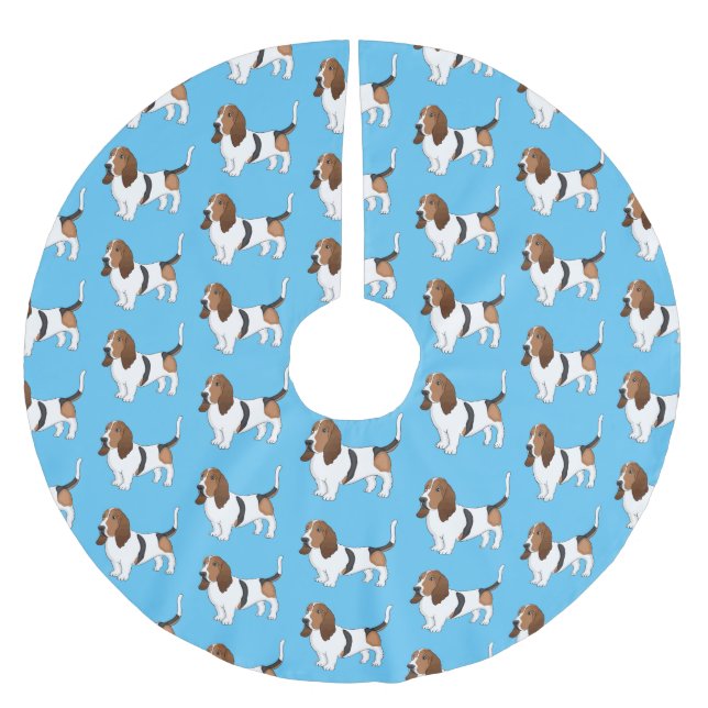 Jupon De Sapin En Polyester Brossé Basset hound dessin de chien (Devant)
