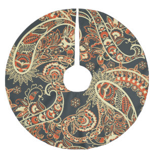 Jupon De Sapin En Polyester Brossé Batik Paisley : Motif Vintage sans couture.