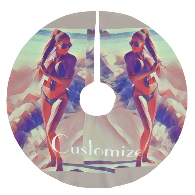 Jupon De Sapin En Polyester Brossé Beach Girl Thunder_Cove (Devant)