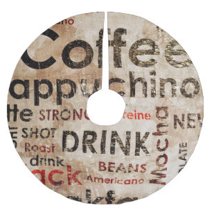 Jupon De Sapin En Polyester Brossé Beau motif de Cappucino de café express de café