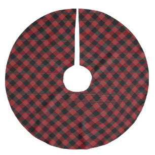 Jupon De Sapin En Polyester Brossé Beau Noël Rouge Buffalo Plaid