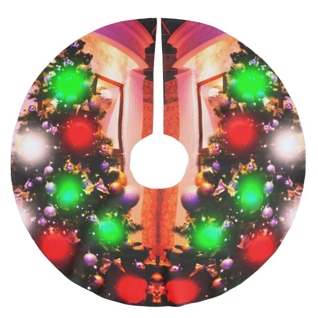 Jupon De Sapin En Polyester Brossé Beau sapin de Noël (Devant)