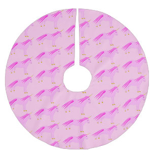 Jupon De Sapin En Polyester Brossé Bébé rose jolie fille Unicorn Premier Noël