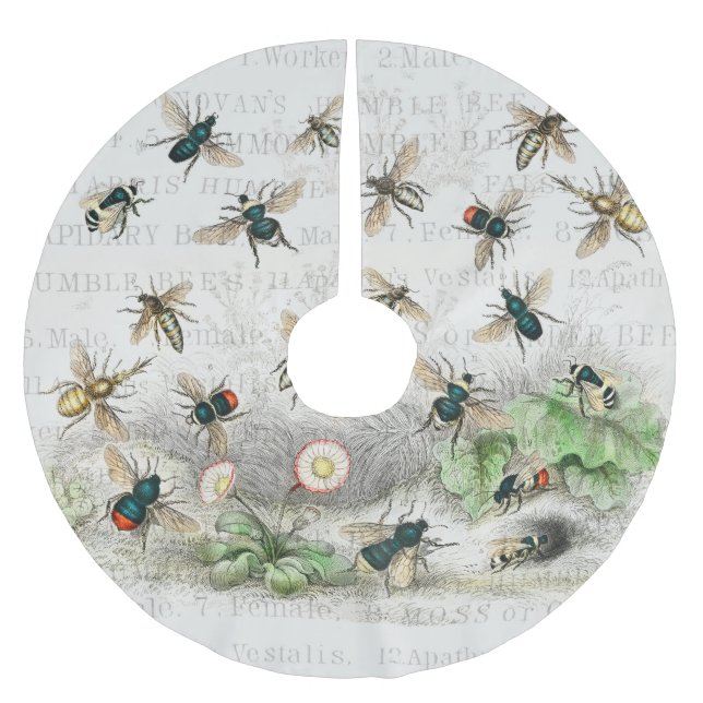 Jupon De Sapin En Polyester Brossé Bee Honey Travailleur Queen Bees Antique (Devant)