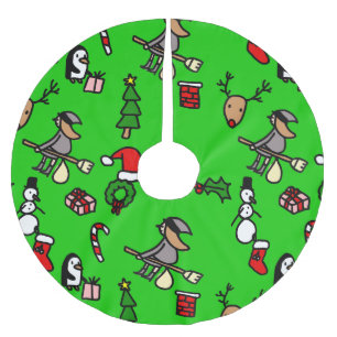 Jupon De Sapin En Polyester Brossé befana de noël des rennes