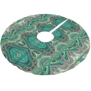 Jupon De Sapin En Polyester Brossé Belle Art Déco Turquoise Style Fractal Abstrait