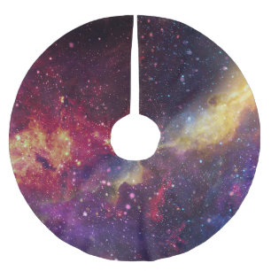 Jupon De Sapin En Polyester Brossé Belle galaxie, nébuleuse, ciel étoilé.