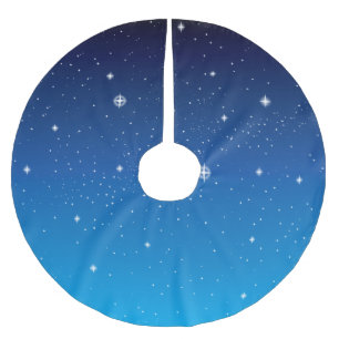 Jupon De Sapin En Polyester Brossé Belle nuit bleue étoilée