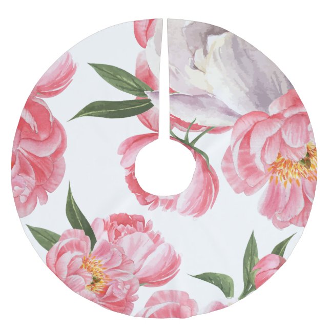 Jupon De Sapin En Polyester Brossé Belles Roses (Devant)