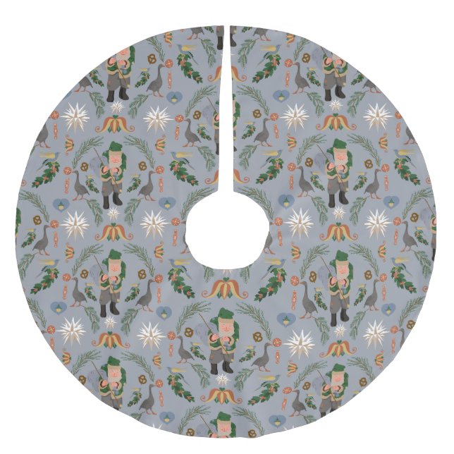 Jupon De Sapin En Polyester Brossé Belsnickel et Pennsylvanie Motifs de Noël (Devant)