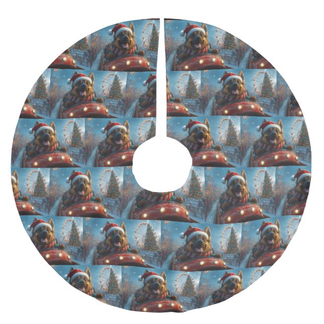 Jupon De Sapin En Polyester Brossé Berger belge Roller Dessous de verre Noël (Devant)