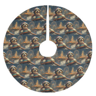 Jupon De Sapin En Polyester Brossé Bernedoodle Roller Dessous de verre Noël
