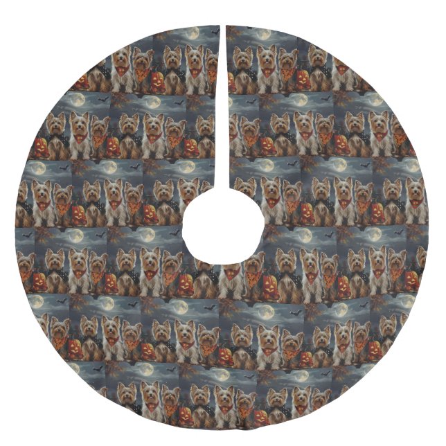 Jupon De Sapin En Polyester Brossé Biewer Terrier Halloween Éffrayant (Devant)