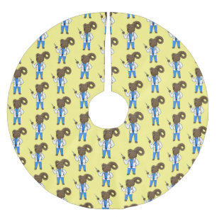 Jupon De Sapin En Polyester Brossé Bighorn sheep doctor cartoon illustration