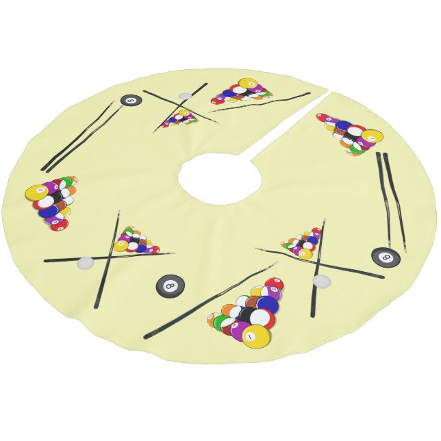 Jupon De Sapin En Polyester Brossé Billiards Pool Cues Noël (Angle)