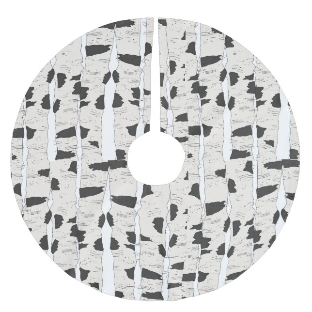 Jupon De Sapin En Polyester Brossé Birch Trees Tree Skirt (Devant)