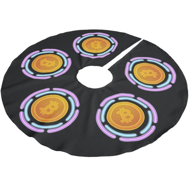 JUPON DE SAPIN EN POLYESTER BROSSÉ BITCOIN (Angle)