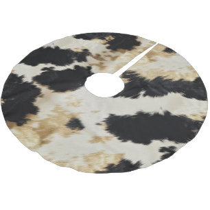 Jupon De Sapin En Polyester Brossé Black Cream Gold Western Cowhide