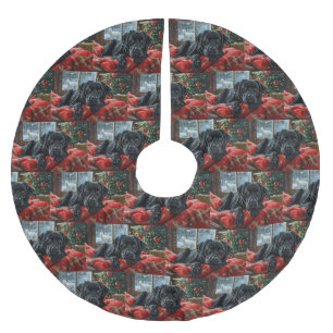 Jupon De Sapin En Polyester Brossé Black Labrador Chien Festive de Noël