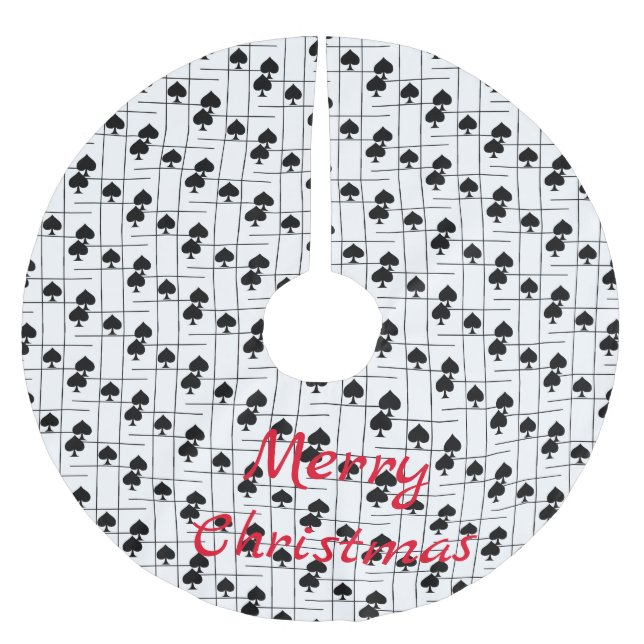 Jupon De Sapin En Polyester Brossé Black Spades Tic Tac Toe Thunder_Cove (Devant)