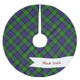 Jupon De Sapin En Polyester Brossé Black Watch Tartan Plaid Scottish Motif