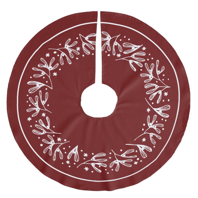 Jupon De Sapin En Polyester Brossé Blanc Botanique Design Brossé Polyester Tree Ski (Devant)