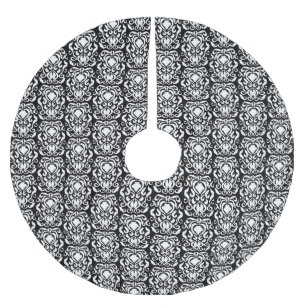 Jupon De Sapin En Polyester Brossé Blanc Damas Vieux Monde Noir