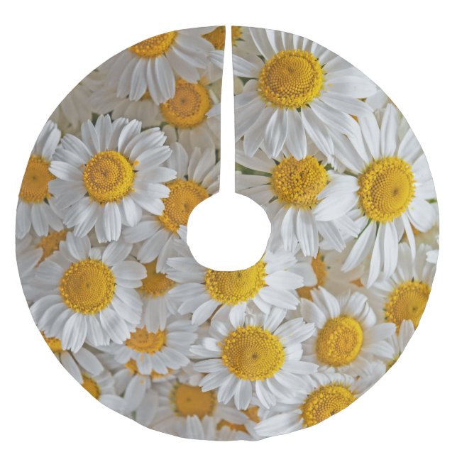 Jupon De Sapin En Polyester Brossé Blancs : Beau Arrière - plan Floral (Devant)