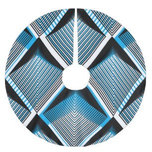 Jupon De Sapin En Polyester Brossé Bleu géométrique : Revêtement Vintage lumineux