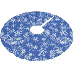 Jupon De Sapin En Polyester Brossé Bleu Jupe-Flocon de neige-Royal d'arbre