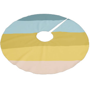 Jupon De Sapin En Polyester Brossé Blocs de couleurs mignons en bleu pastel