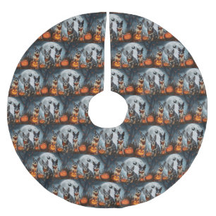 Jupon De Sapin En Polyester Brossé Blue Heeler Halloween Épouvantable