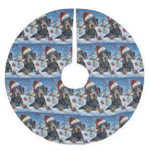 Jupon De Sapin En Polyester Brossé Bluetick Coonhound chien merveilleux Noël d'hiver
