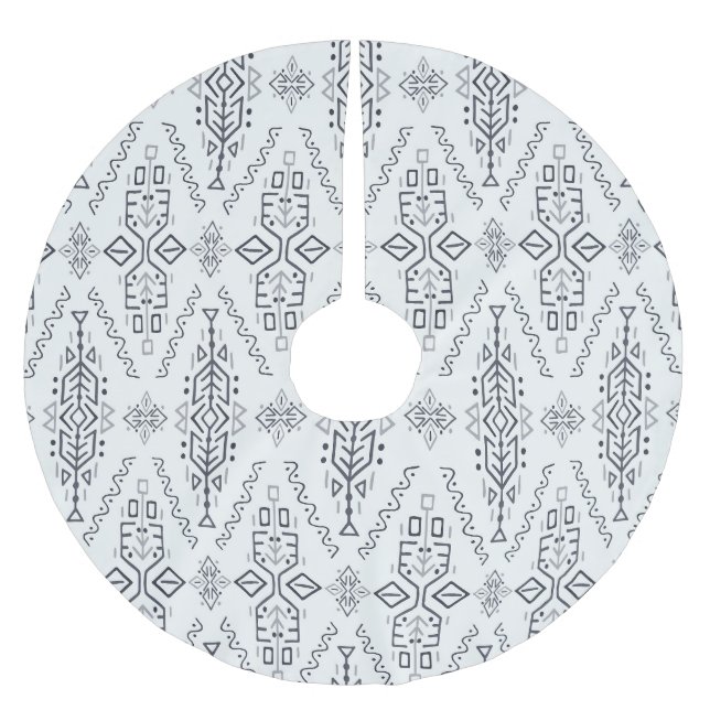 Jupon De Sapin En Polyester Brossé Boho Ethnique : Trendy Hand-Drawn Seamless. (Devant)
