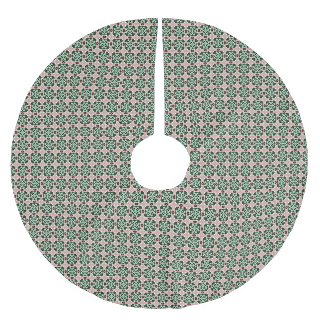 Jupon De Sapin En Polyester Brossé Boho Folk Art Eclectic Retro Motif de Noël (Devant)
