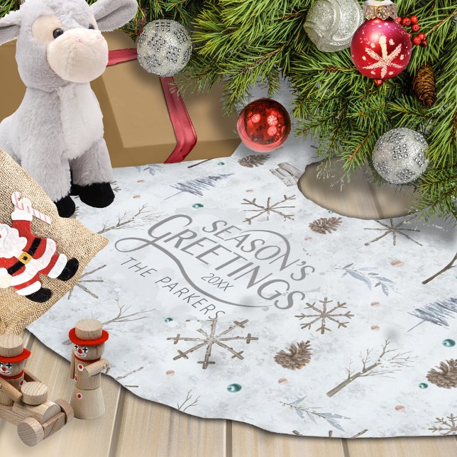 Jupon De Sapin En Polyester Brossé Boho Twigs & Pinecone Christmas ID986 (Créateur téléchargé)