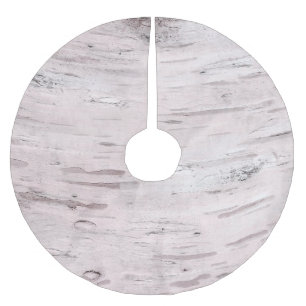 Jupon De Sapin En Polyester Brossé Bois d'Arbre de bouleau blanc Rustique Fêtes de No